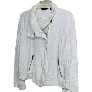 Investments Moto Style Full Angled Zip Textured